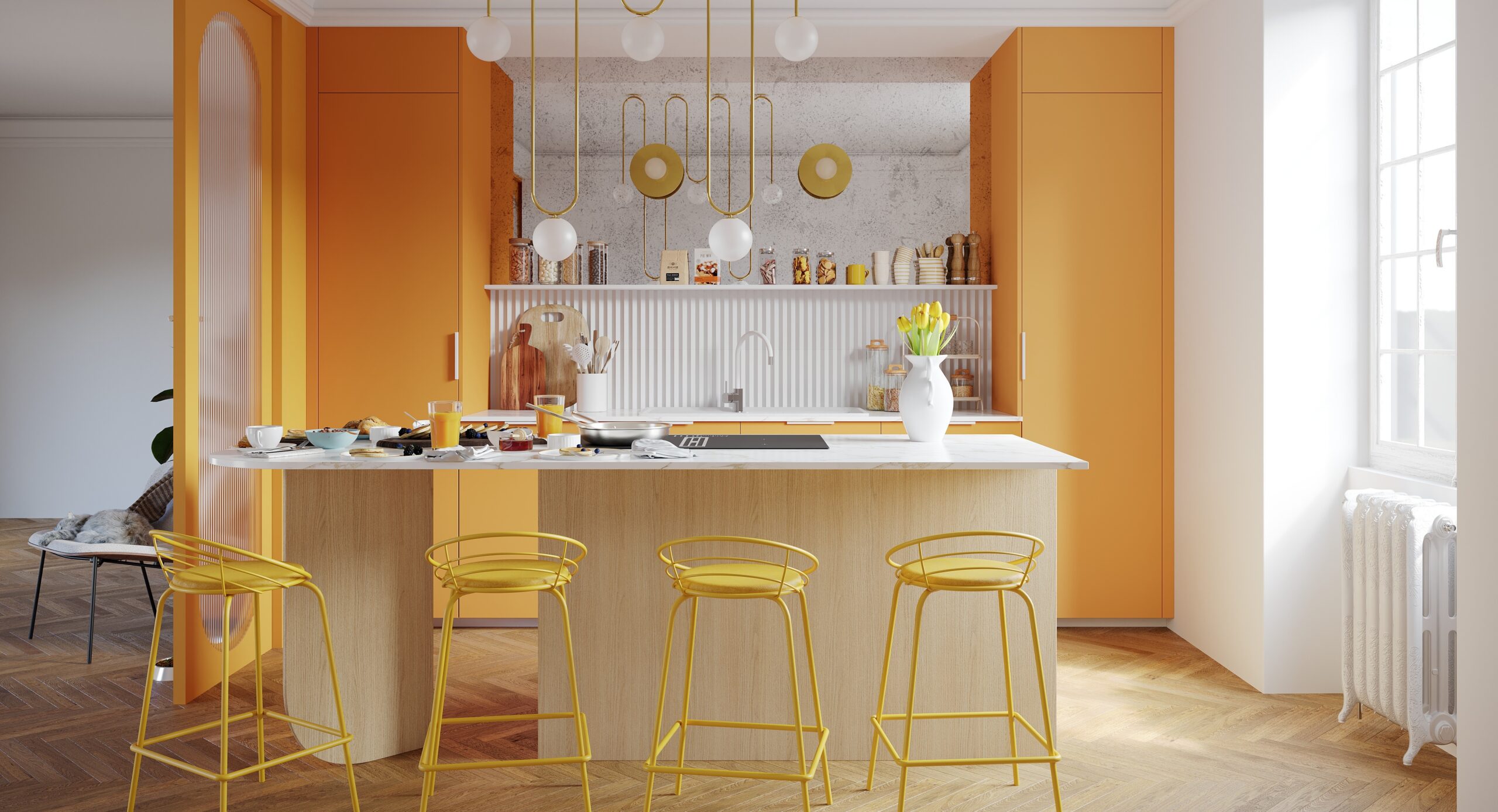 cuisine jaune moderne coloré Le Lion d'Angers Angers Segré